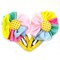 Wrapables Rainbow Ribbon Flower Hair Clips for Toddler Girl, Set of 5